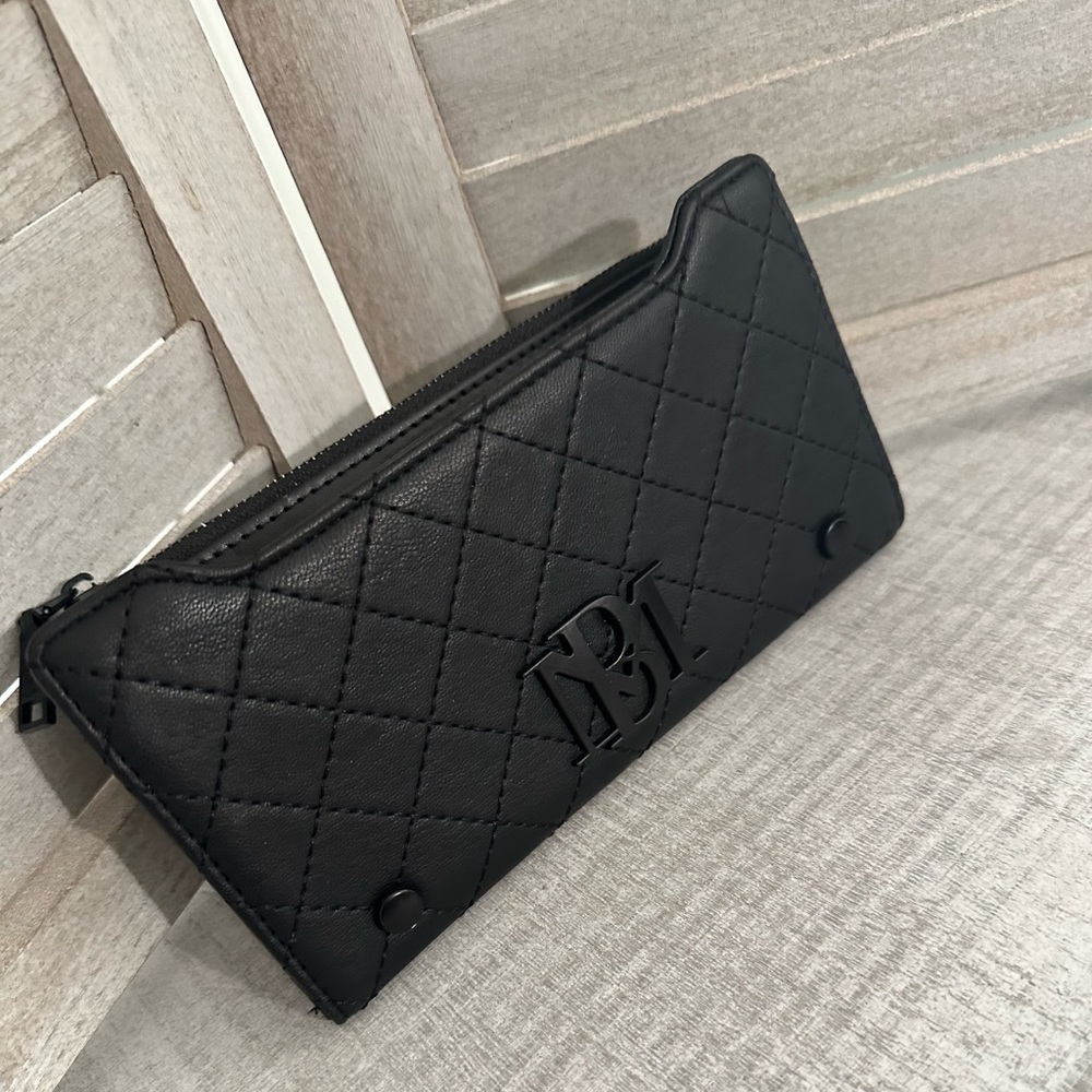 Badgley Mischka All Black Everything Quilted Wallet